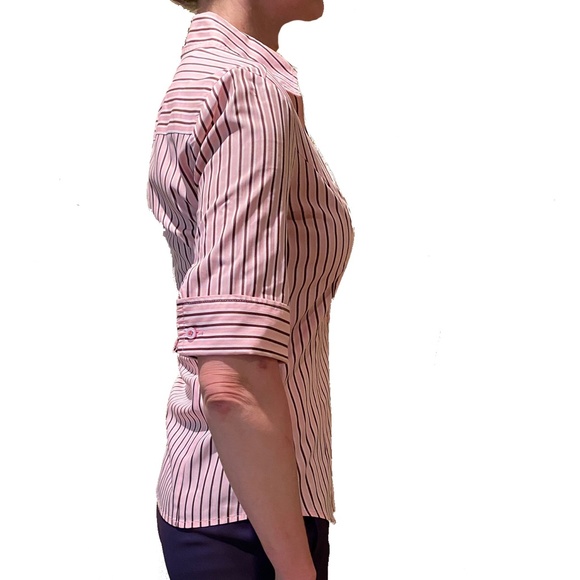 ❌SOLD❌ VERSACE JEANS COUTURE Pink Striped Blouse Sz XS - Picture 5 of 11
